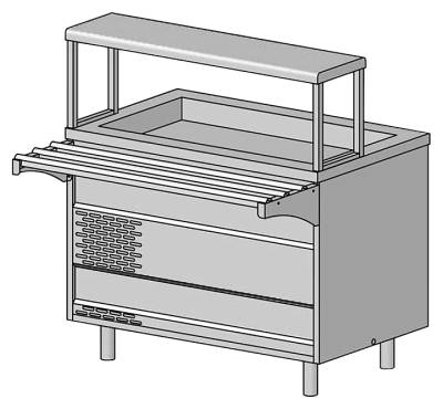 Прилавок с охлаждаемой ванной ЦМИ Волга ПОВнп (1120х700(1030)х1240 мм)